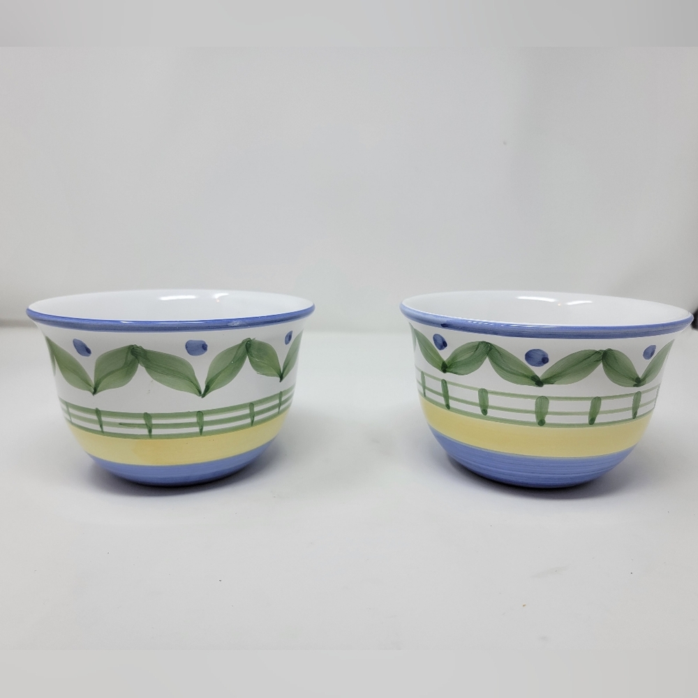 Pair of Williams Sonoma bowls Marisol Italy 4"h x 5.5"w. all purpose cereal soup - Picture 3 of 12